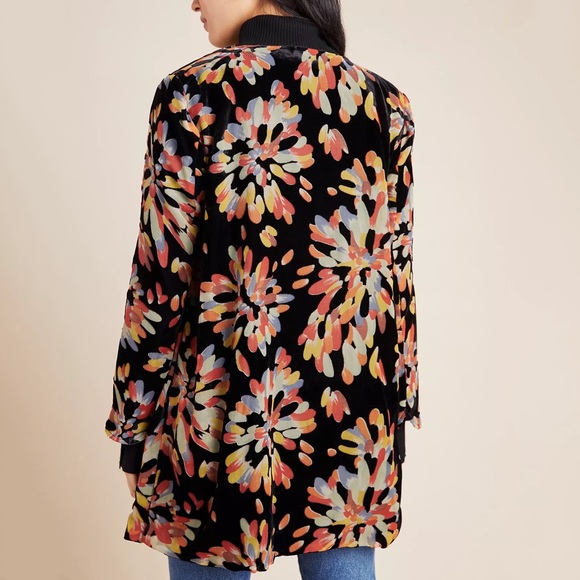 Anthropologie Fireworks Burnout Velvet Kimono - Picture 2 of 4